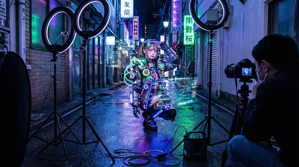 小小绘赛博朋克cosplay写真视频